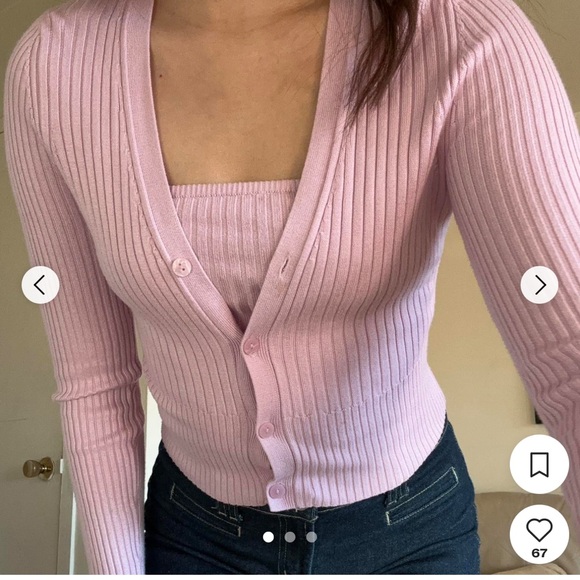 Abercrombie Ribbed Knit Cardigan Set - Picture 3 of 13